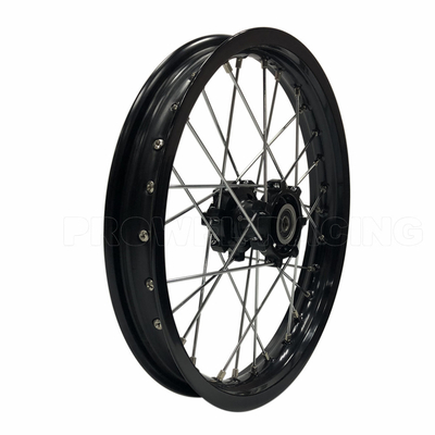 Τέλεια πίσω πλάτη μεγέθους 1.85X12 Black Pit Bike Μοτοσυκλέτα Spoke Wheel Sets για CRF150