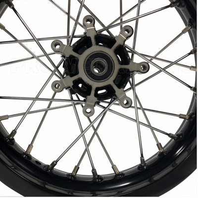 Τέλεια πίσω πλάτη μεγέθους 1.85X12 Black Pit Bike Μοτοσυκλέτα Spoke Wheel Sets για CRF150